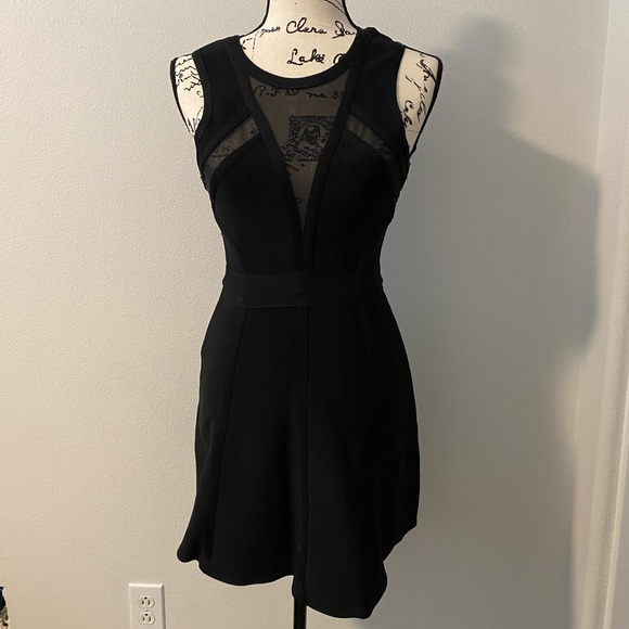 Bebe Black Mesh Dress - Picture 1 of 4